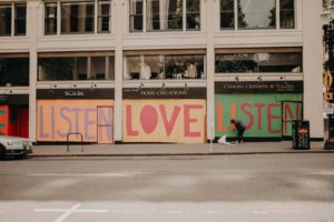 Listen love listen mural